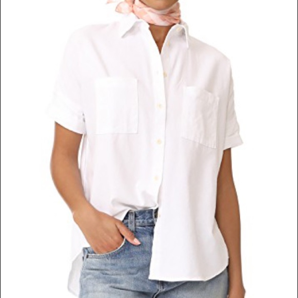 Madewell courier shirt top in white